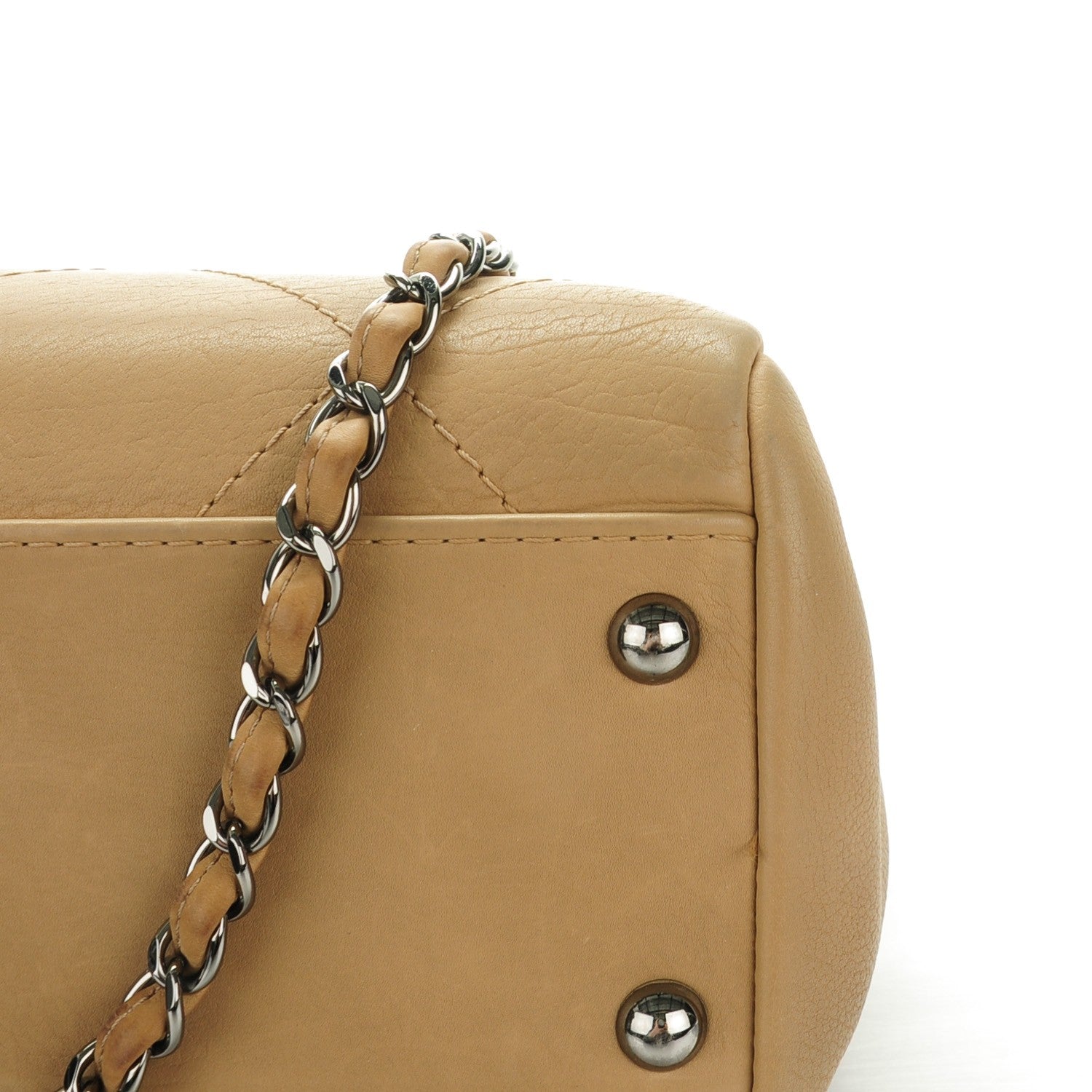 Chanel Washed Calfskin Large Hamptons Shopping Tote Beige 10 of 11