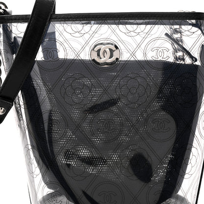 Chanel Crumpled Calfskin PVC Bucket Bag Black 8 of 11