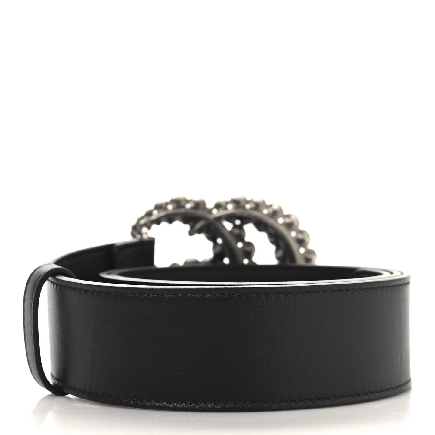 Calfskin Crystal Double G 40mm Belt 90 36 Black