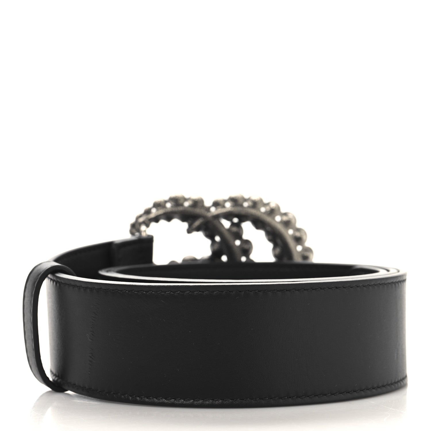 Gucci Calfskin Crystal Double G 40mm Belt 90 36 Black 2 of 5