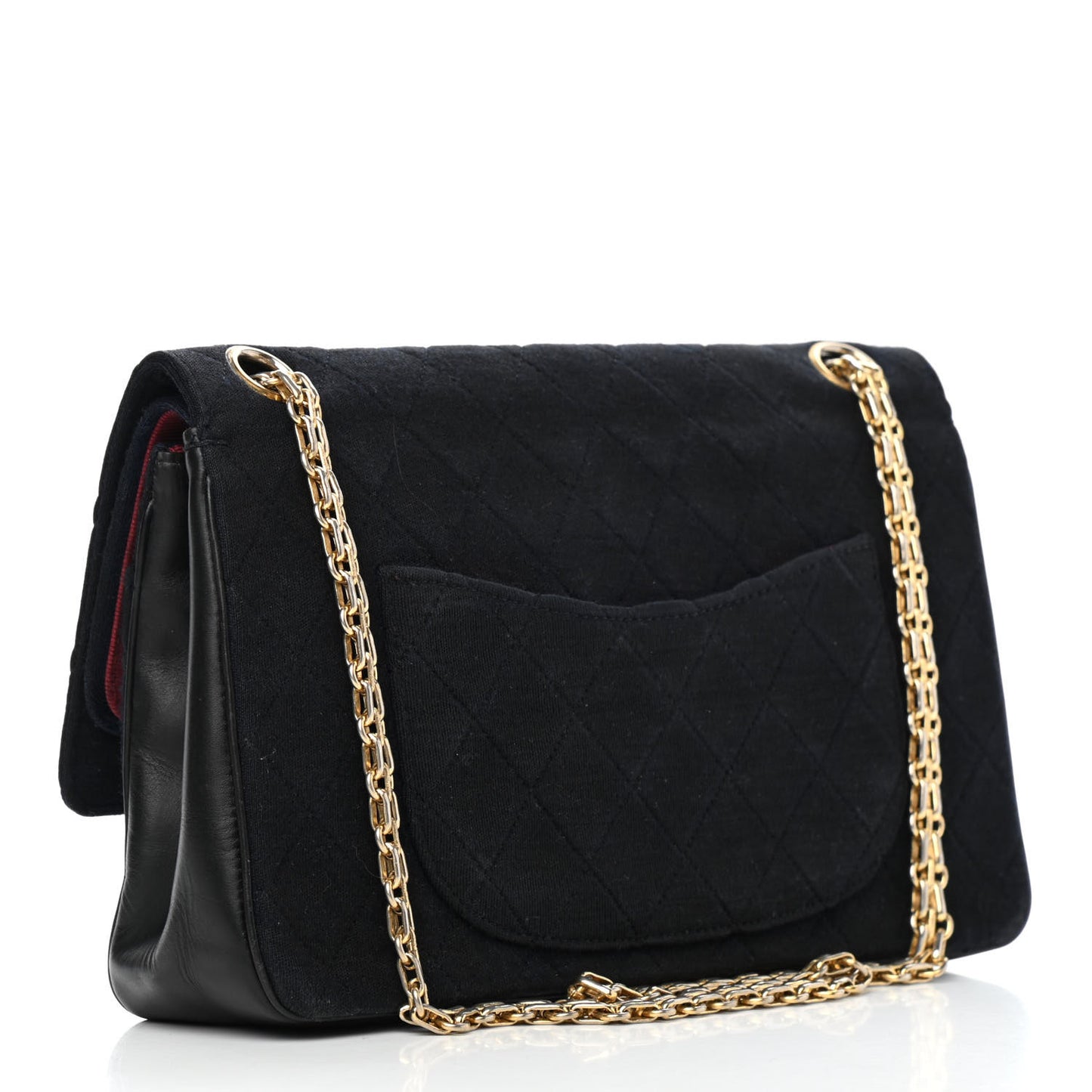 Jersey Quilted Medium Double Flap Black