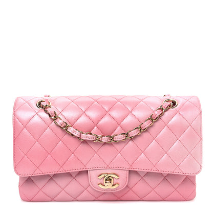 Chanel Metallic Goatskin Ombre Quilted Medium Double Flap Pink 1 of 10