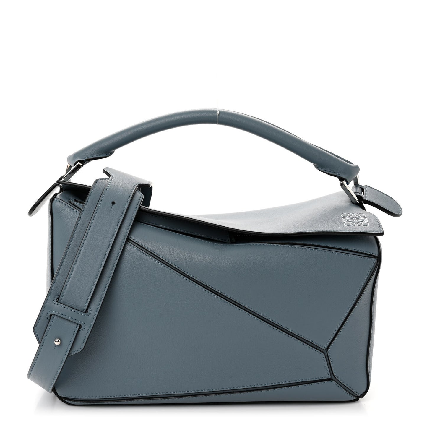 Calfskin Medium Puzzle Bag Stone Blue