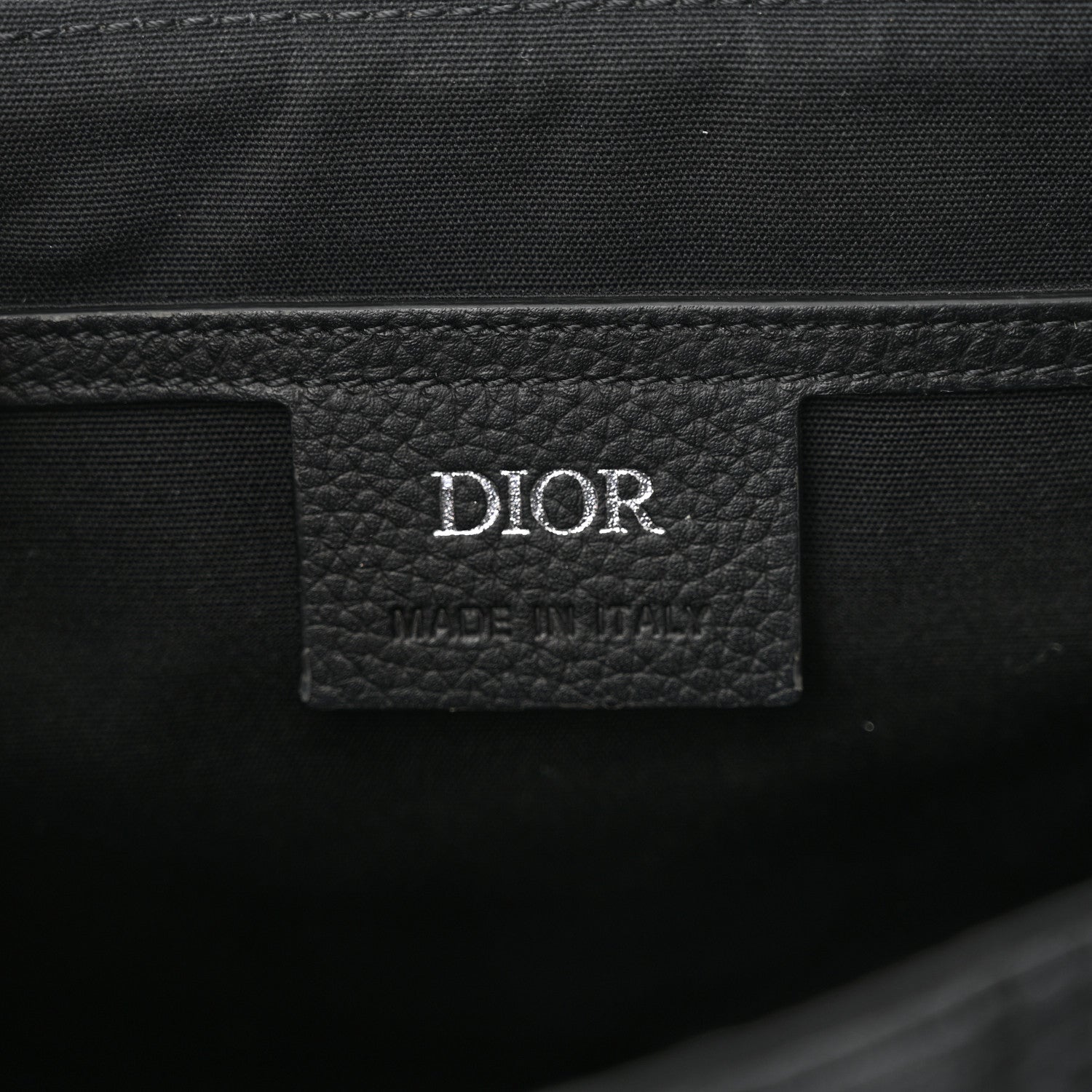 Christian Dior Grained Calfskin Oblique Mini Saddle Messenger Black 6 of 11