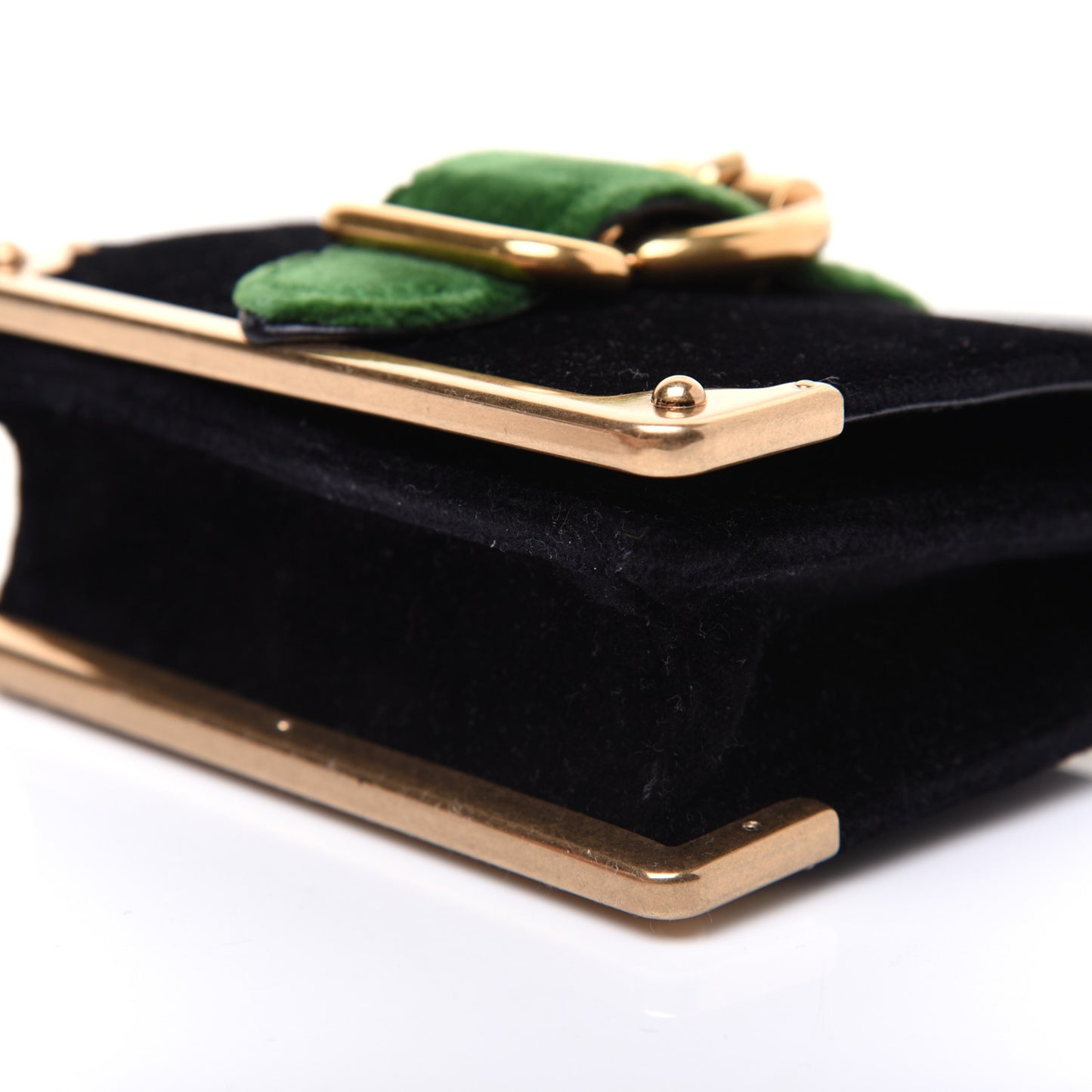 Velvet City Calfskin Micro Cahier Bag Black Alloro