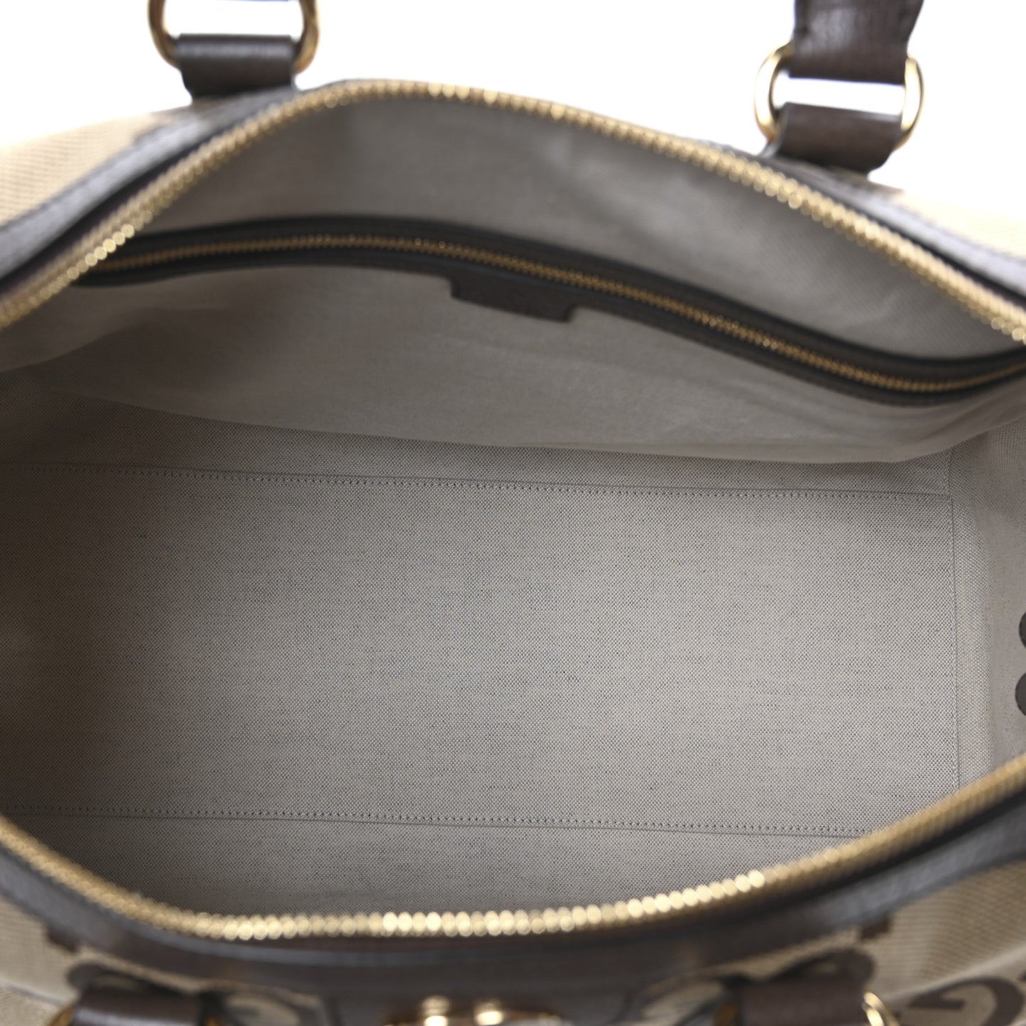 Monogram Jumbo GG Textured Dollar Calfskin Web Medium Duffle Bag Camel Ebony