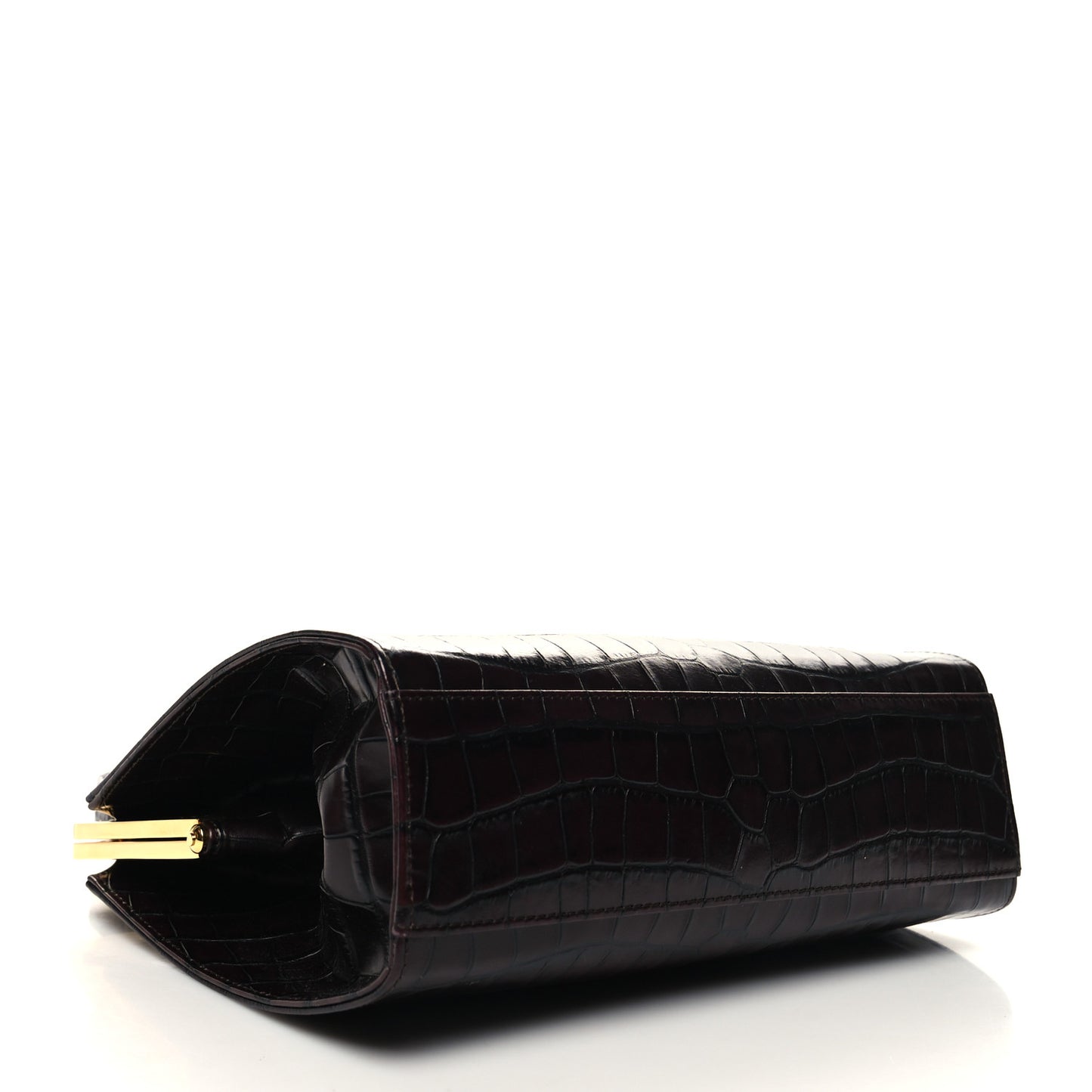 Crocodile Embossed Calfskin Elegant Top Handle Bag Class