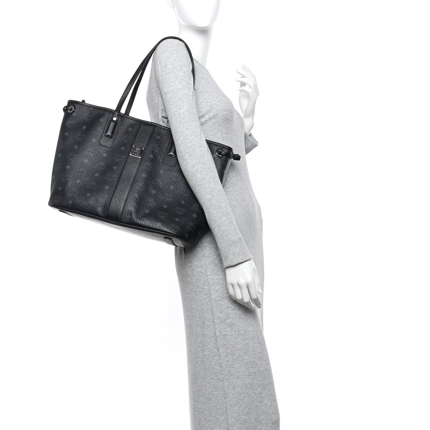 MCM Visetos Medium Liz Reversible Shopper Tote Black 2 of 17