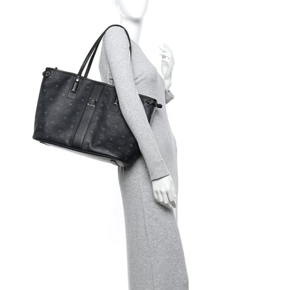 MCM Visetos Medium Liz Reversible Shopper Tote Black 2 of 17