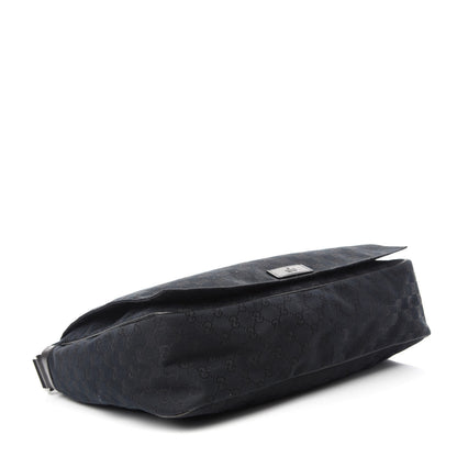Gucci Monogram Large Flap Messenger Bag Black 4 of 11