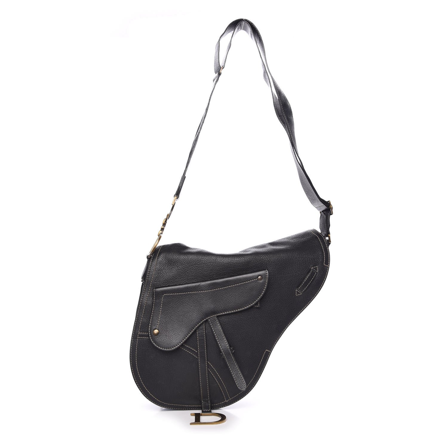 Christian Dior Calfskin Baudrier Saddle Bag Black 1 of 9
