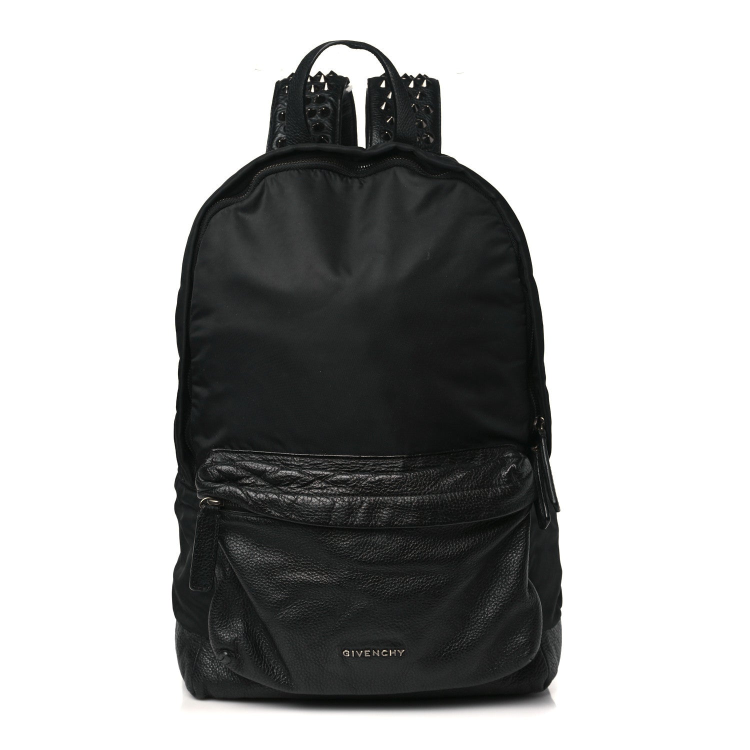 Givenchy Nylon Calfskin Studded Backpack Black 1 of 12