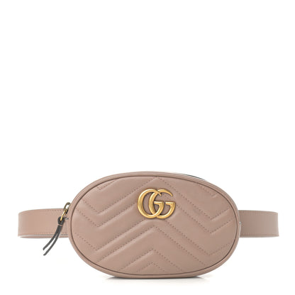 Gucci Calfskin Matelasse GG Marmont Belt Bag 95 38 Porcelain Rose 1 of 10