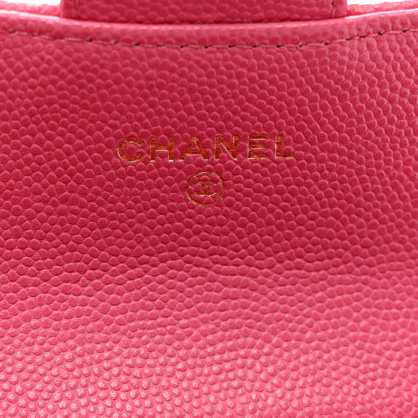 Caviar Quilted Flap Card Holder Wallet Pink