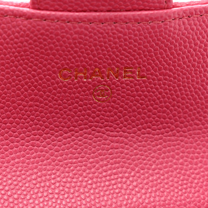 Chanel Caviar Quilted Flap Card Holder Wallet Pink 6 of 9