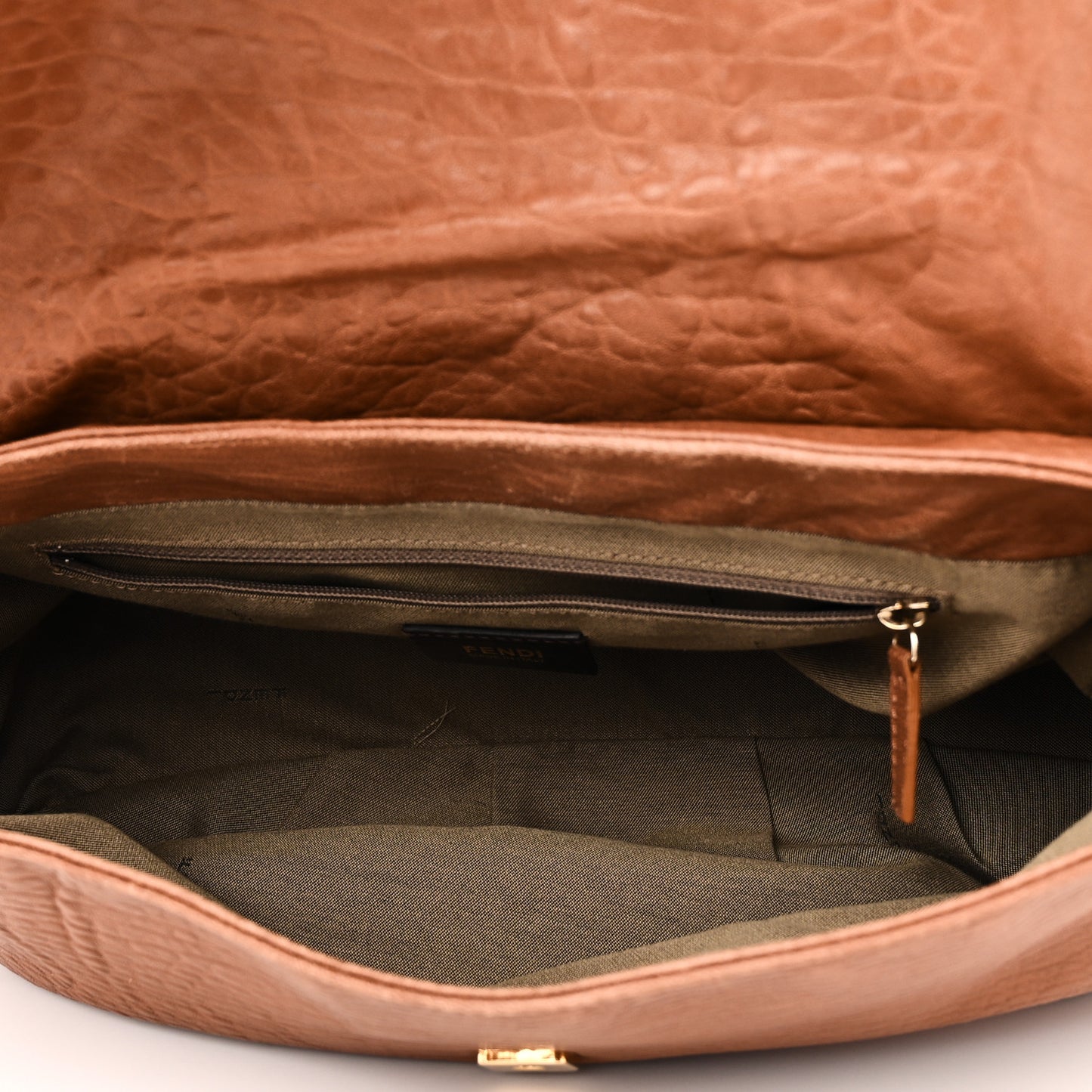 Crinkled Lambskin Mia Shoulder Flap Camel