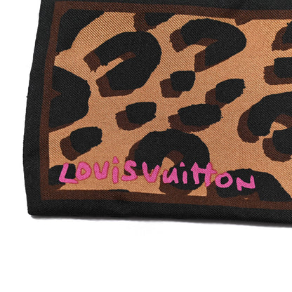 Louis Vuitton Silk Leopard Bandeau Scarf Marron 3 of 5