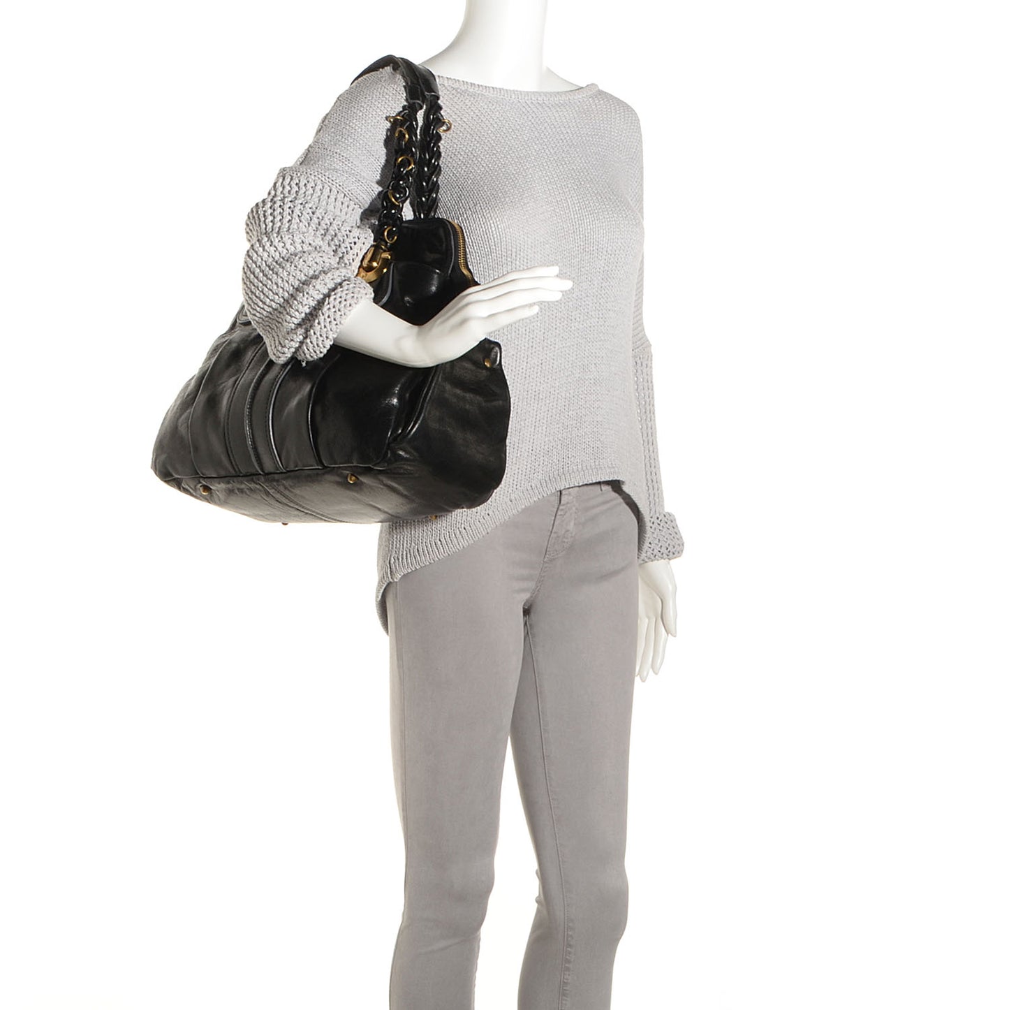 Leather Heloise Satchel Black
