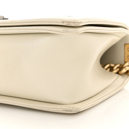 Chanel Lambskin Embossed Medium Boy Cube Flap White 10 of 14