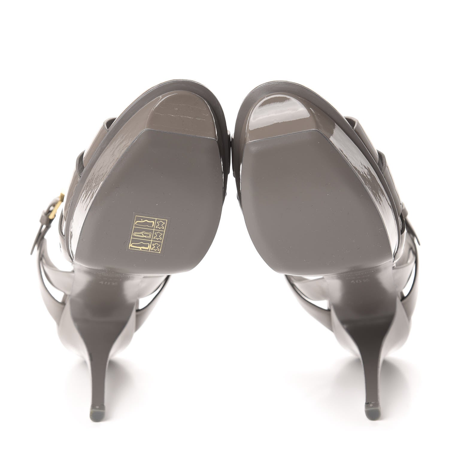 Saint Laurent Patent Tribute 75 Platform Sandals 40.5 Fog 6 of 10