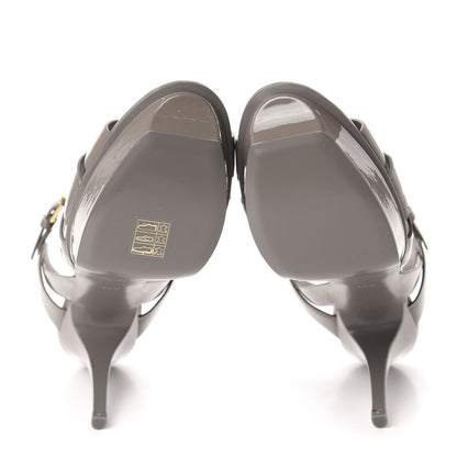 Saint Laurent Patent Tribute 75 Platform Sandals 40.5 Fog 6 of 10