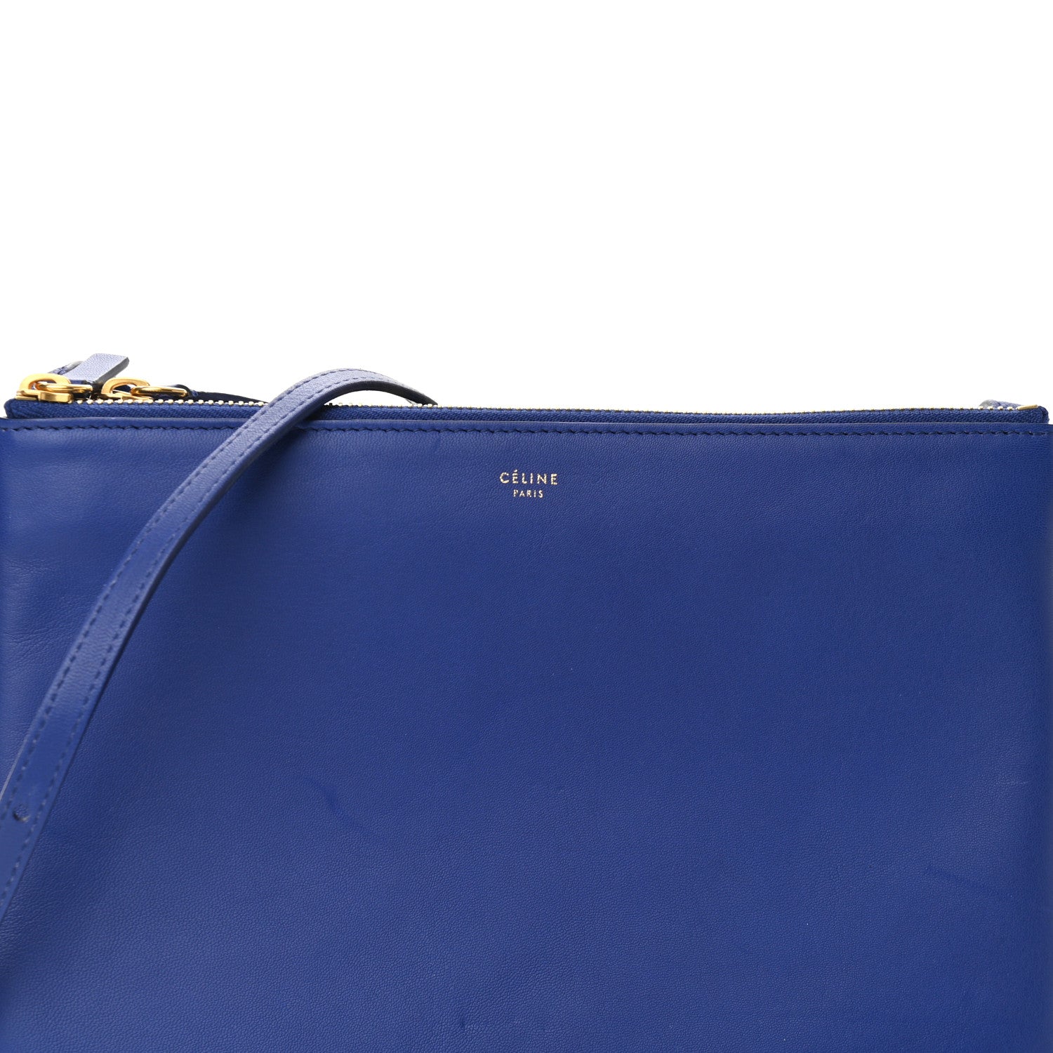 Celine Lambskin Large Trio Crossbody Bag Deep Blue 9 of 12