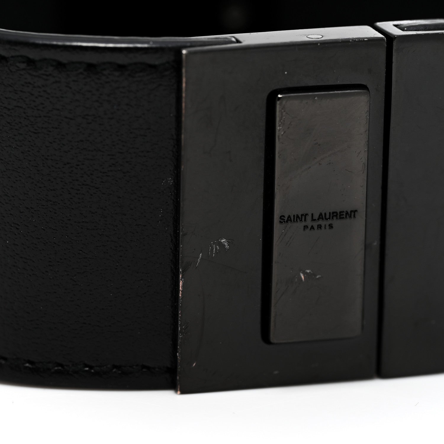 Saint Laurent Calfskin Monogram Bracelet Black 6 of 6