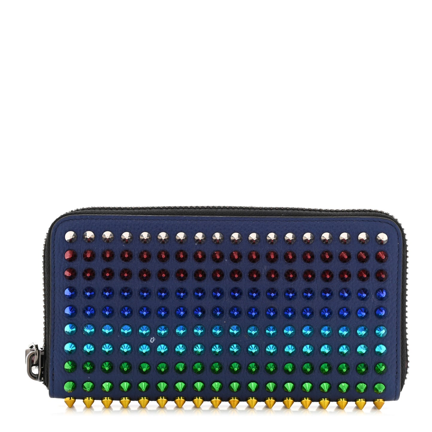 Calfskin Paris Panettone Spiked Zip Around Wallet Multicolor