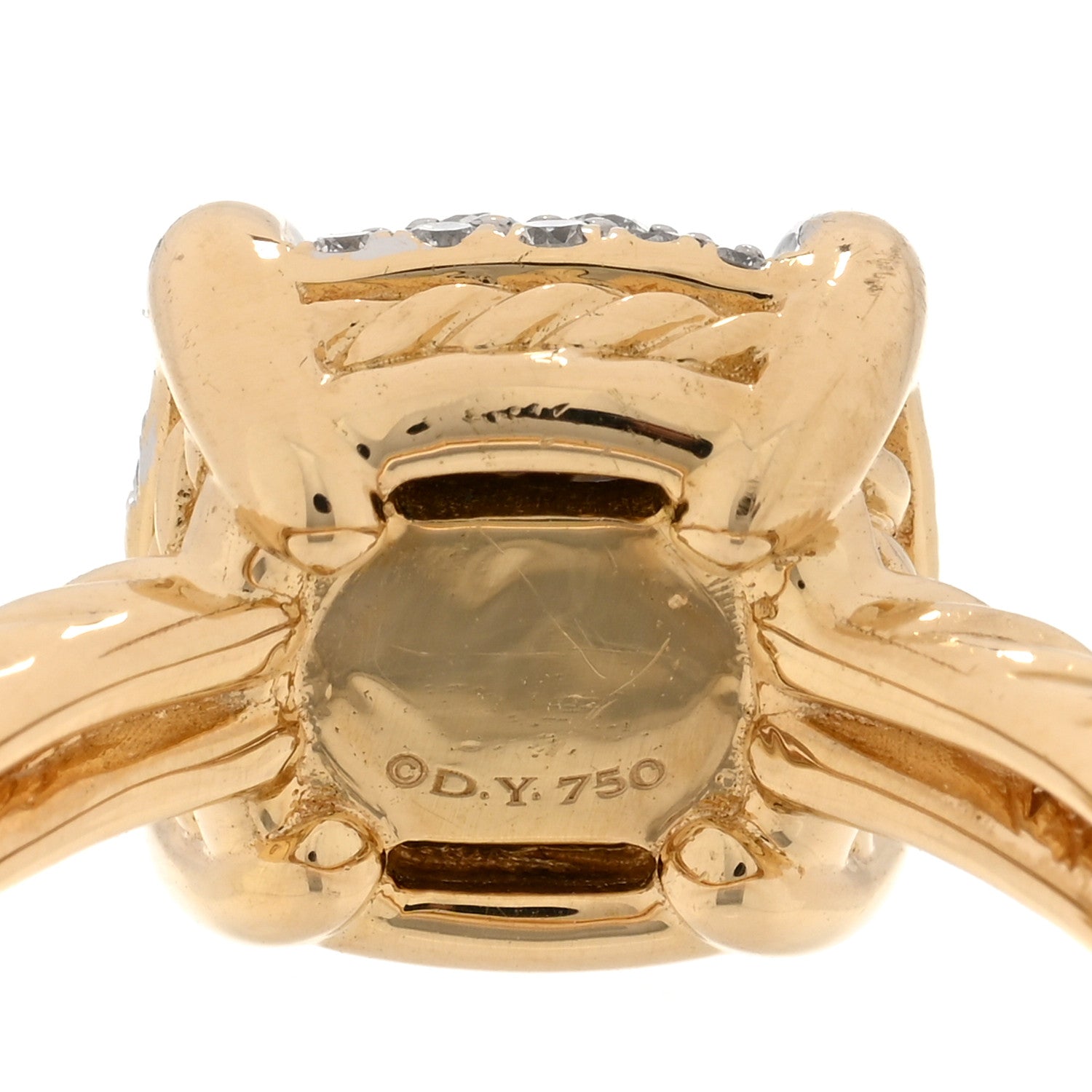 David Yurman 18K Yellow Gold Diamond 11mm Chatelaine Full Pave Ring 54 6.75 4 of 4