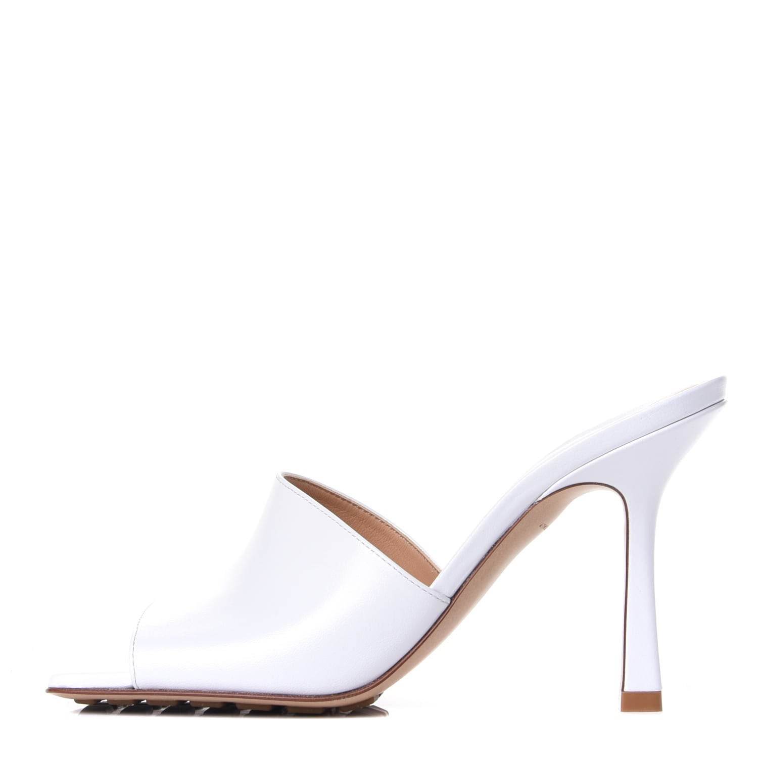 Bottega Veneta Lambskin Stretch Mule Sandals 35 Optic White 1 of 9
