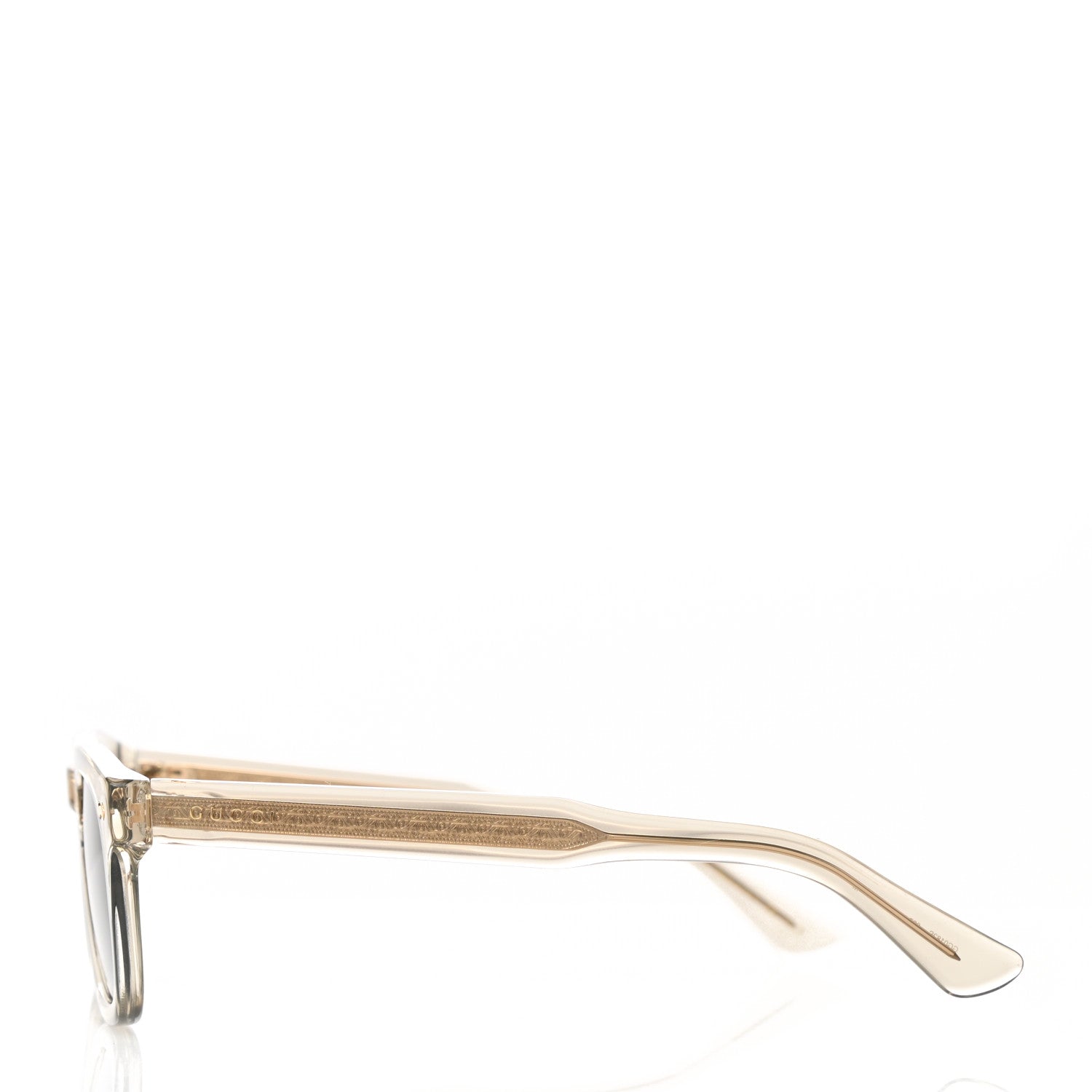 Gucci Acetate Square Frame Opulent Luxury GG0182S Sunglasses Grey Transparent 3 of 8