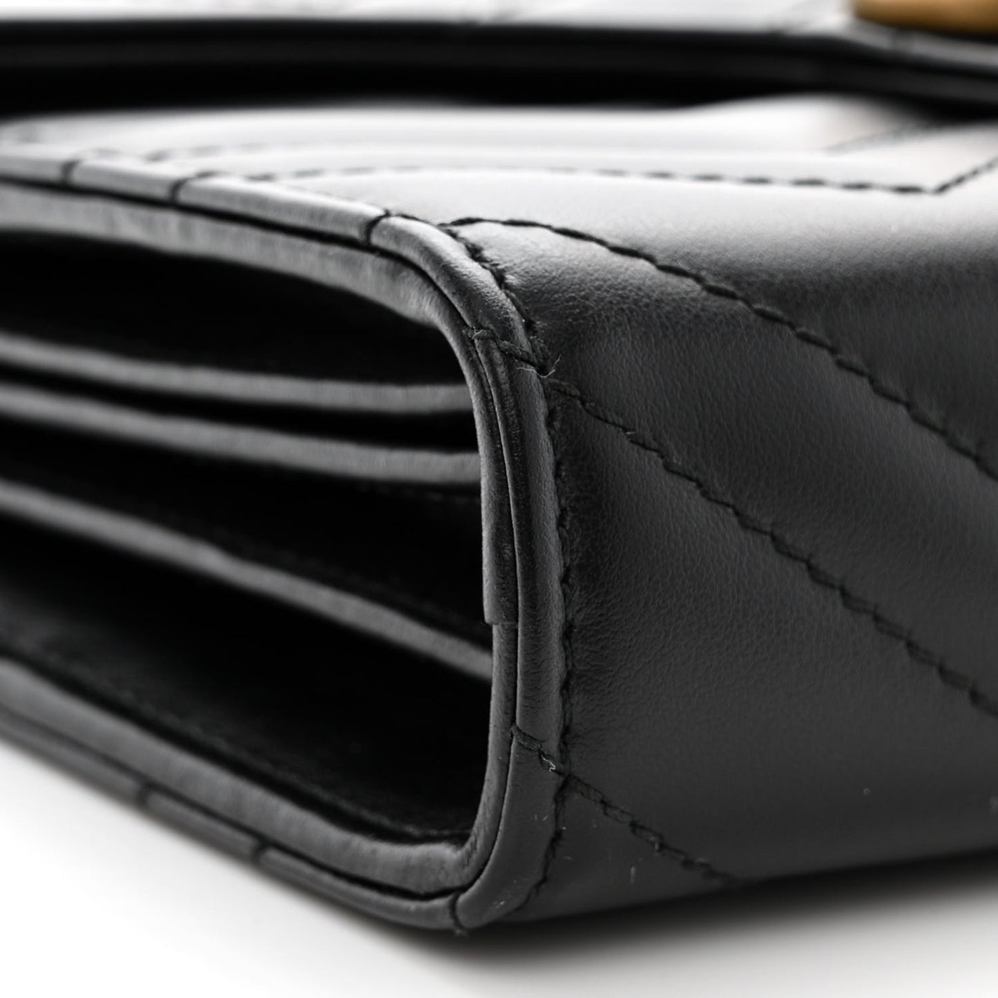 Calfskin Matelasse GG Marmont Chain Wallet Black