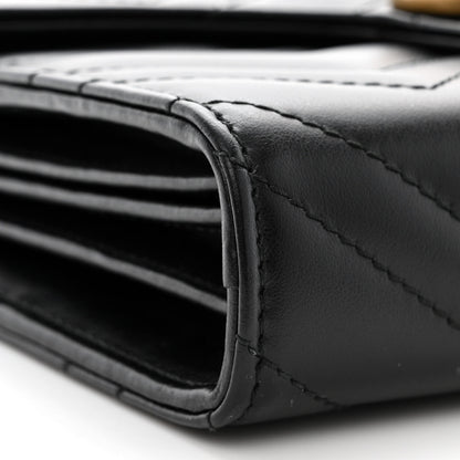 Gucci Calfskin Matelasse GG Marmont Chain Wallet Black 9 of 10