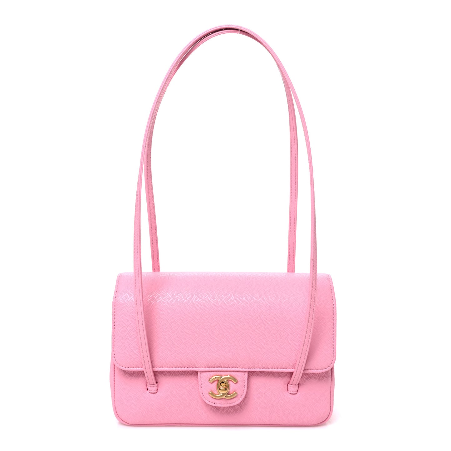 Shiny Caviar Preppy Coco Small Flap Rose