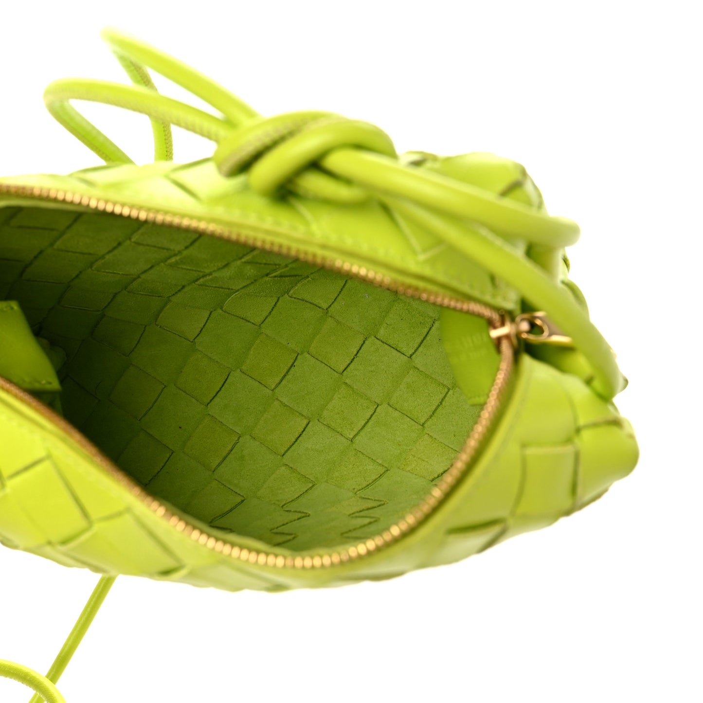 Nappa Intrecciato Mini Loop Camera Bag Acid Kiwi