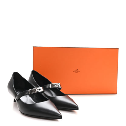 Hermes Calfskin Kiara 40 Pumps 35.5 Black 10 of 10