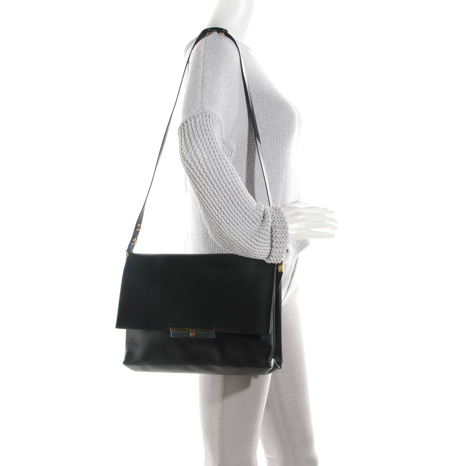 Celine Smooth Calfskin Blade Flap Black 2 of 8