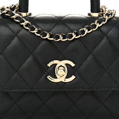 Chanel Caviar Quilted Coco Handle Clutch With Chain Black 8 of 10