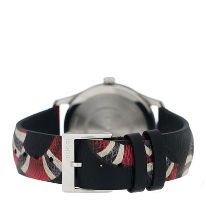 Gucci Stainless Steel Calfskin 38mm Le Marche Des Merveilles Snake Quartz Watch Black 3 of 5