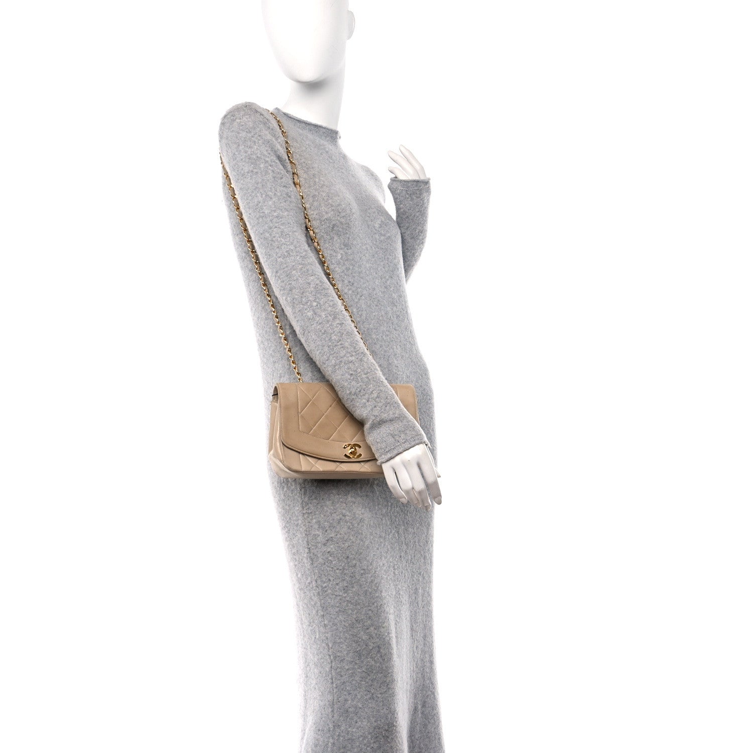 Chanel Lambskin Quilted Small Single Flap Beige 2 of 19