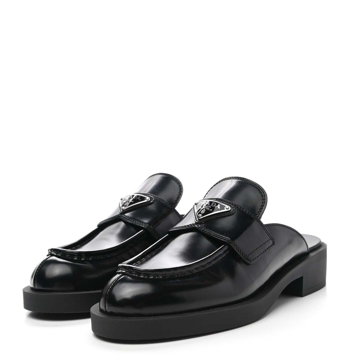 Spazzolato Triangle 40mm Loafer Mules 38 Black