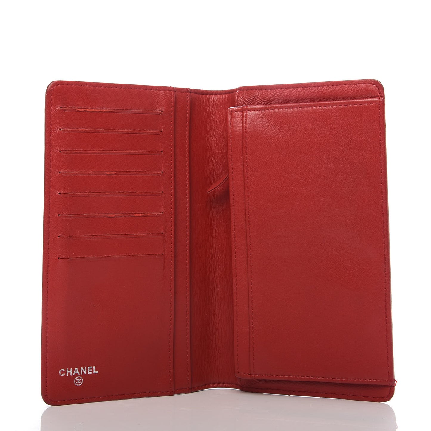 Lambskin Quilted Boy Yen Wallet Red