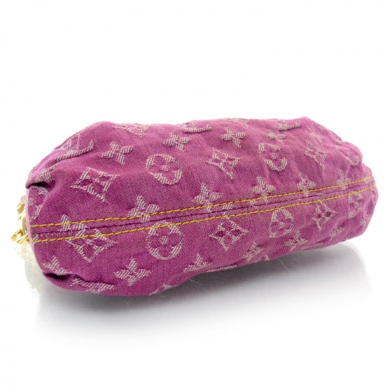 Monogram Denim Mini Pleaty Fuchsia