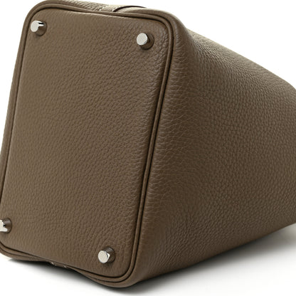 Hermes Taurillon Clemence Picotin Lock 18 PM Etoupe 8 of 9