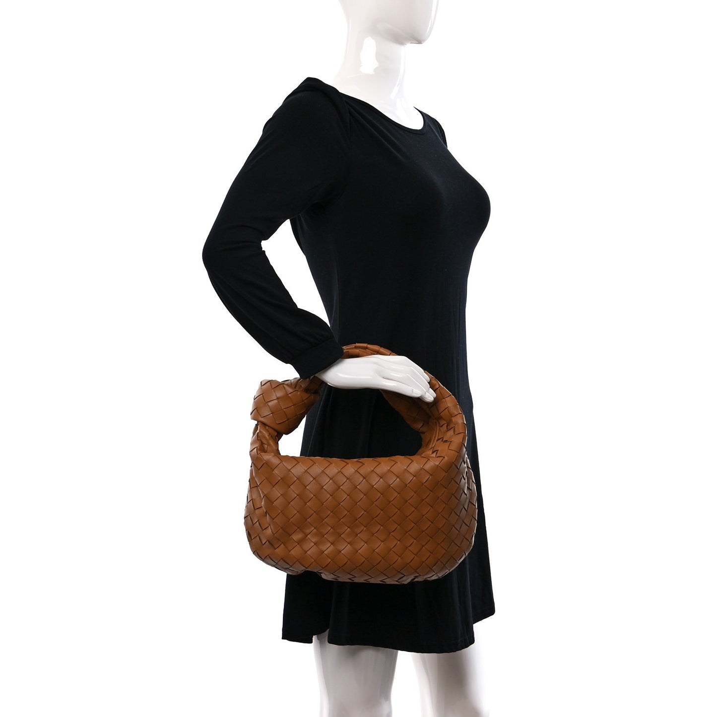 Nappa Intrecciato Teen Jodie Hobo Caramel