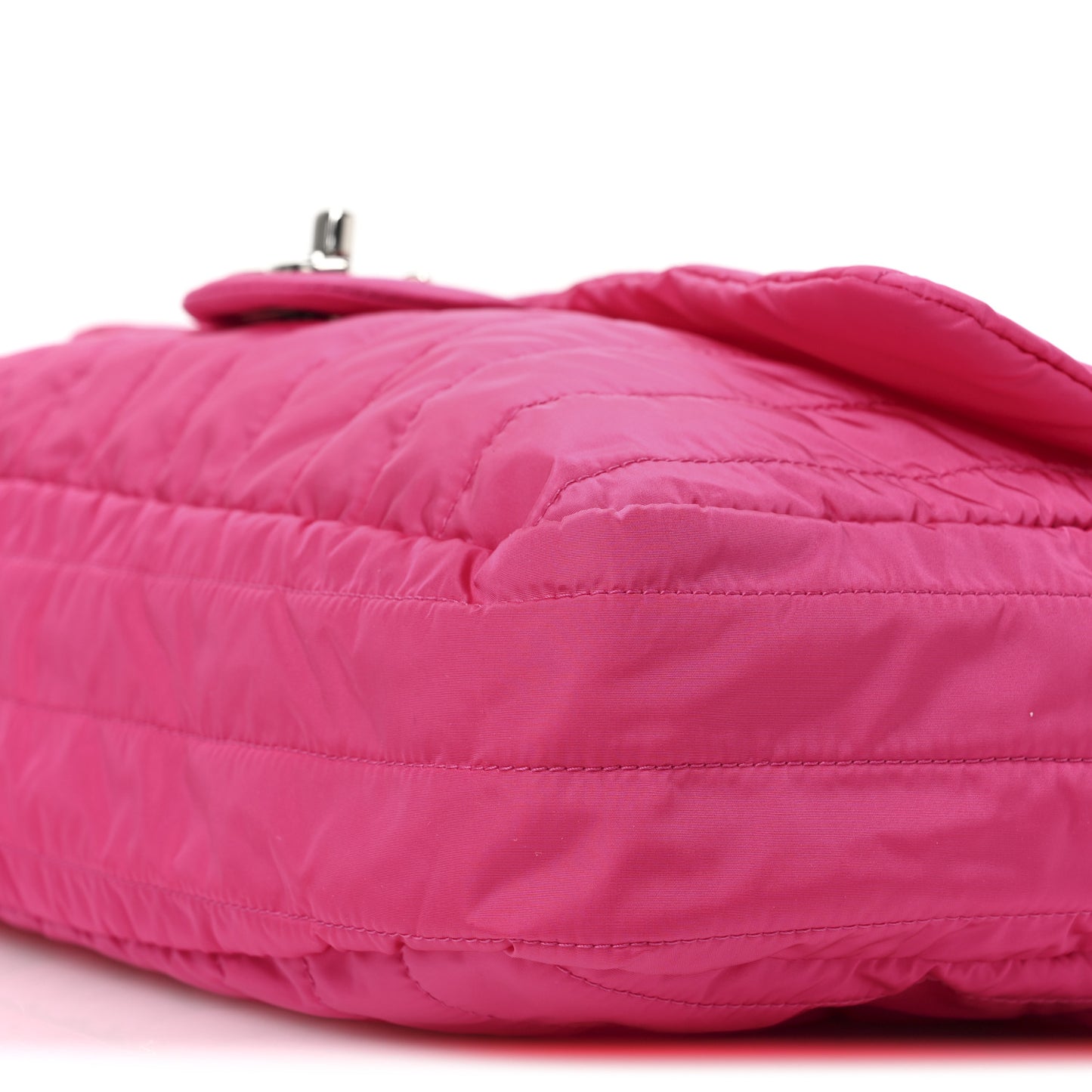 Nylon Vertical Quilted Jumbo Flap Pink