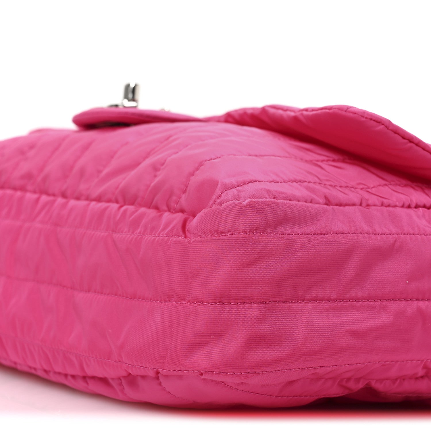 Chanel Nylon Vertical Quilted Jumbo Flap Pink 11 of 11