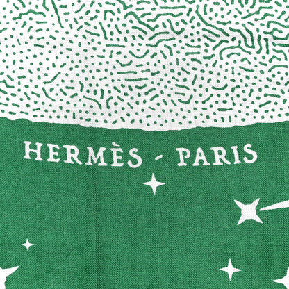 Hermes Silk Cashmere Clair De Lune Shawl 140 Green 2 of 5