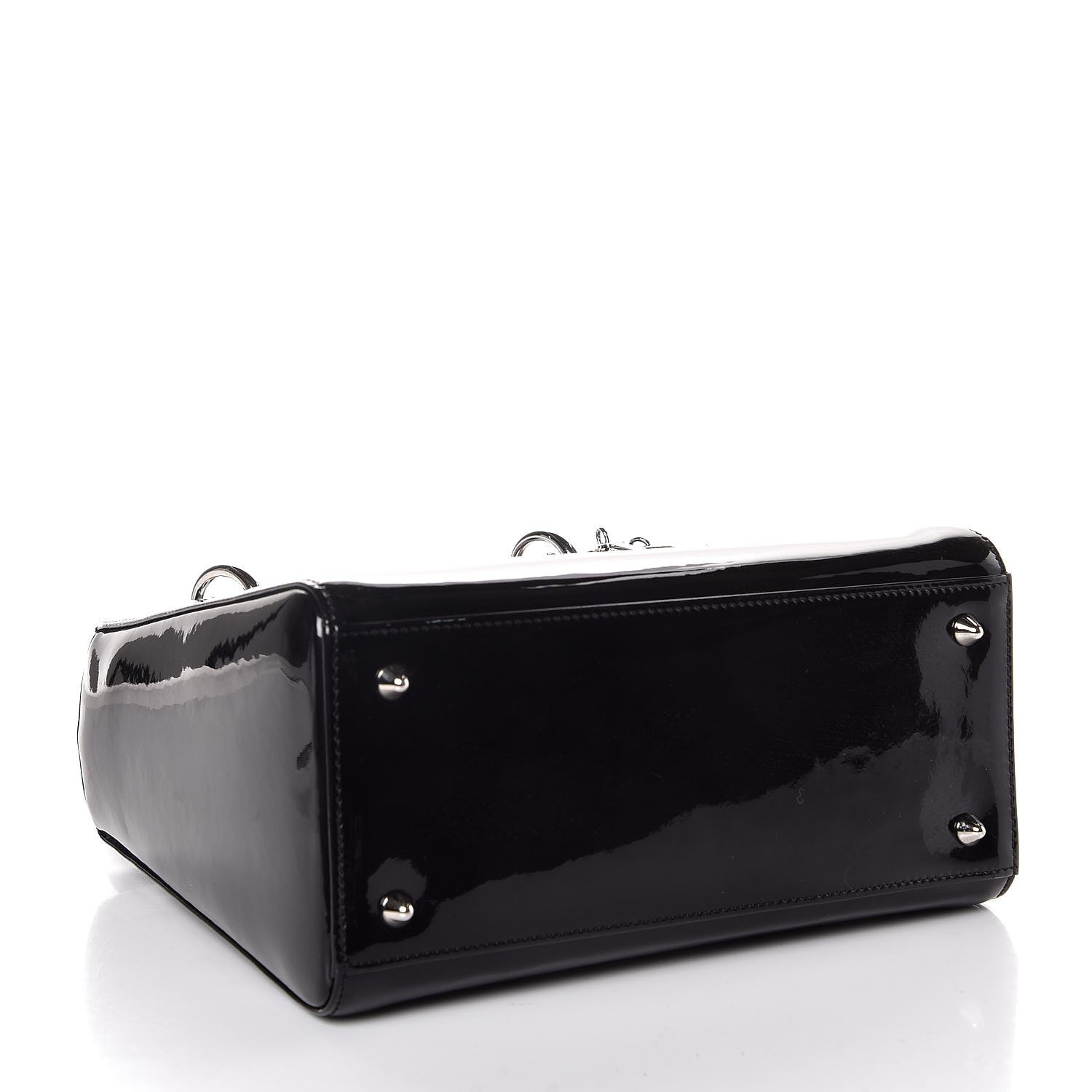 Christian Dior Patent Medium Lady Dior Black 4 of 8