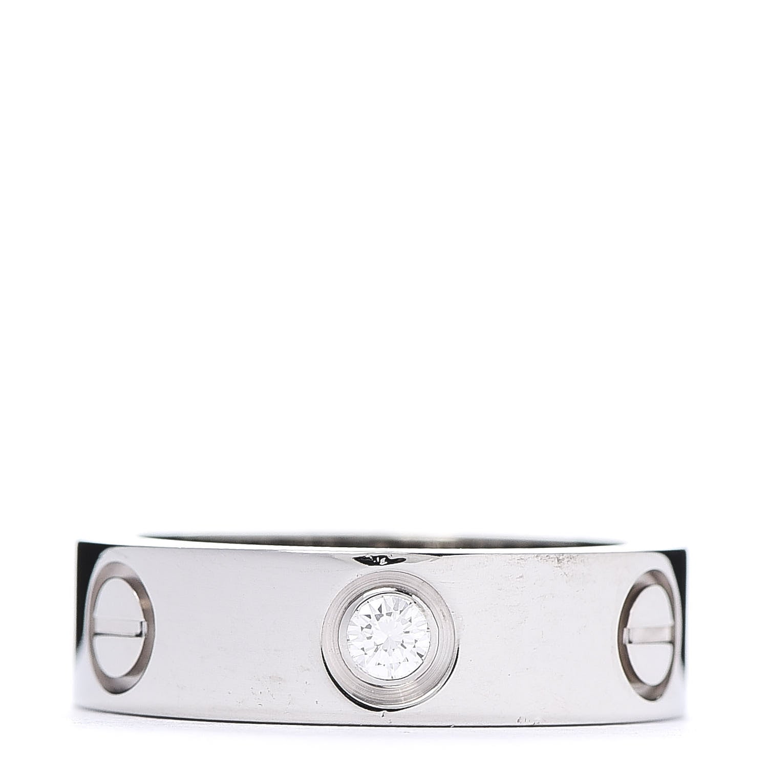 Cartier 18K White Gold 3 Diamond 5.5mm LOVE Ring 50 5.5 1 of 5